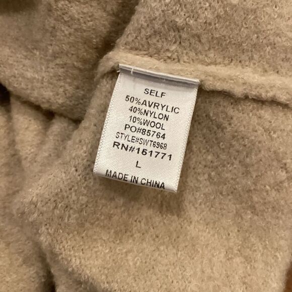 NWT Le Lis Crop Sweater wool blend Tan Neutral Tone Large - Picture 7 of 8